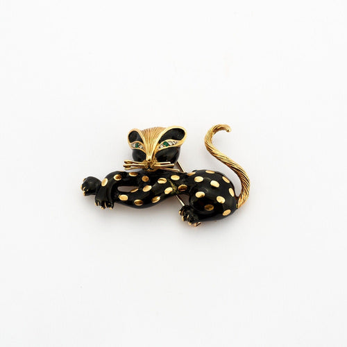 Broche FRED – Broche Panthère Email 58 Facettes