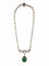 Collier Collier Deux Ors, Emeraude Cabochon & Pavage Diamants 58 Facettes