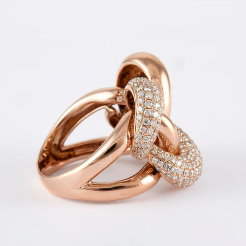 Bague 60 Bague Noeud Diamants Or rose 58 Facettes