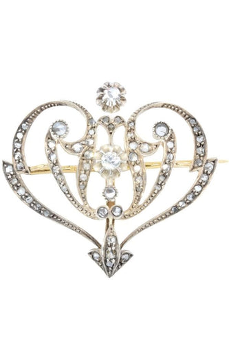 Broche BROCHE ANCIENNE DIAMANTS ART NOUVEAU 58 Facettes 041971