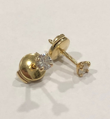 Boucles d'oreilles Boucles d'oreilles puces diamants or jaune 58 Facettes