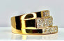 Bague 56 Bague bandeau style Tank Or jaune Diamants 58 Facettes AB290