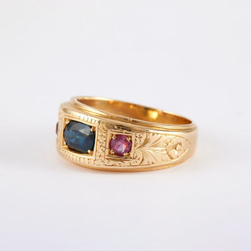 Bague 62 Bague jonc Homme Rubis Saphirs 58 Facettes