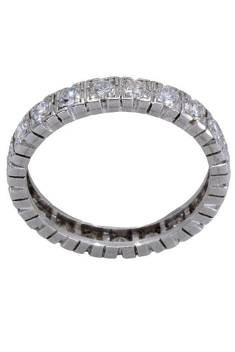 Bague 52 ALLIANCE DIAMANTS EN PLATINE 58 Facettes 061221
