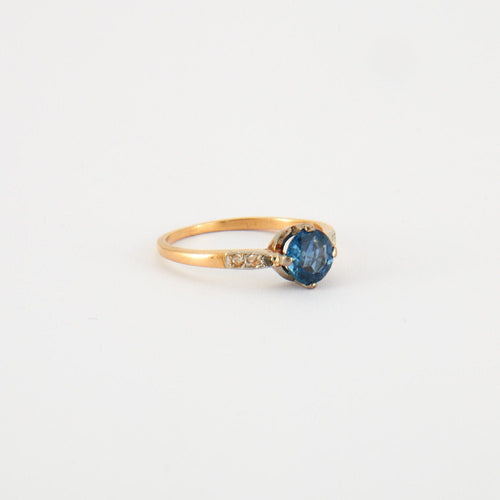 Bague 50 Bague saphir diamant or jaune platine 58 Facettes