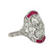 Bague 56 Bague Art-Déco Platine Rubis Diamants 58 Facettes 1-1497/2
