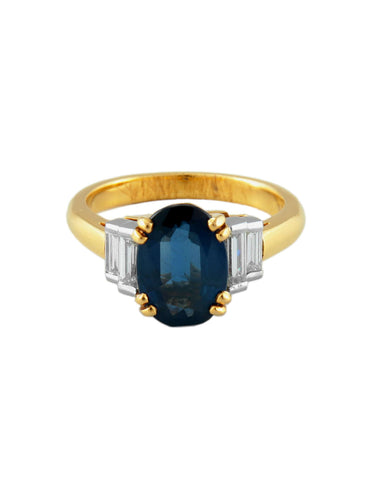 Bague 54 Bague or jaune Saphir 58 Facettes C165