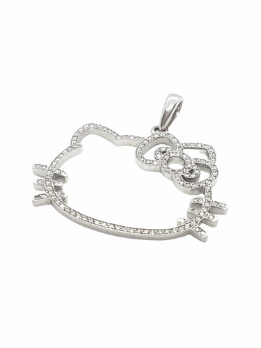 Pendentif Victoria Casal Pendentif Hello Kitty Or blanc Diamant 58 Facettes 00010GD