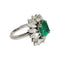 Bague 53.5 Bague Marguerite émeraude, diamants navette 58 Facettes 1-1221/1