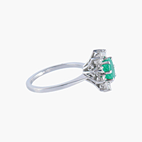 Bague Bague Marguerite Emeraude et diamants 58 Facettes