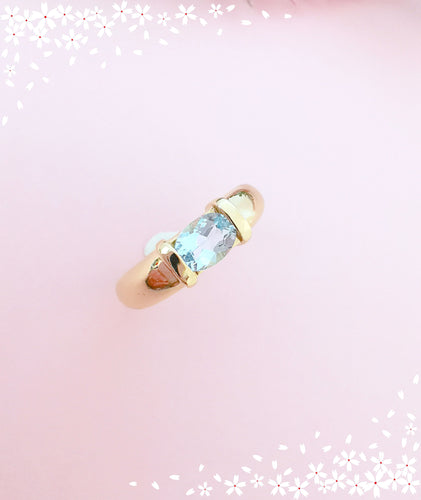 Bague 56 Bague Jonc Topaze bleue 58 Facettes AA 1589