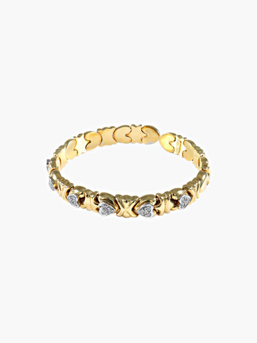Bracelet Bracelet Coeurs Or Jaune Diamants 58 Facettes