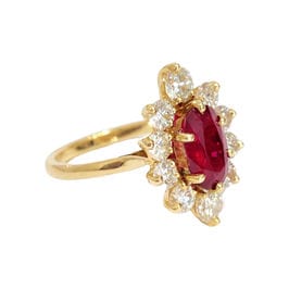 Bague 55 Bague marguerite rubis et diamants 58 Facettes 1-1213/1