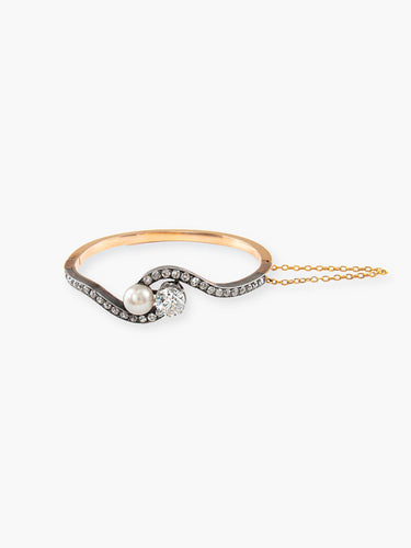 Bracelet Bracelet Or et Perle fine époque Romantique 58 Facettes