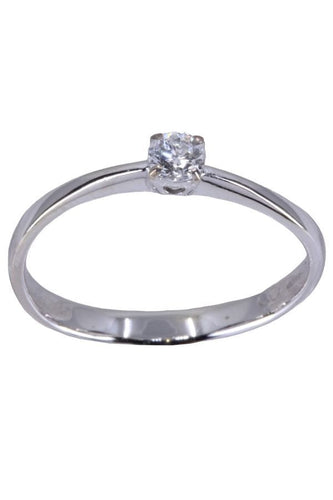 Bague 57 Solitaire or blanc diamant 58 Facettes 079951