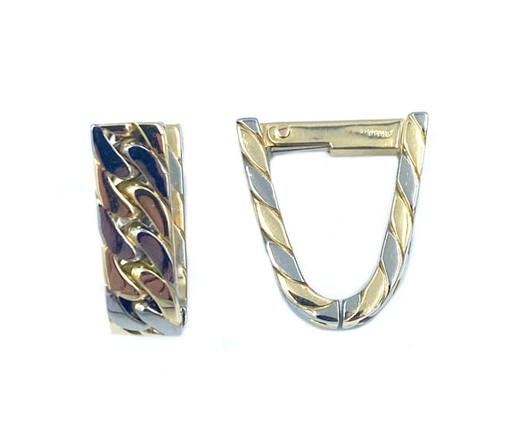 Boutons de manchette HERMÈS. Paire de boutons de manchette 2 ors 58 Facettes