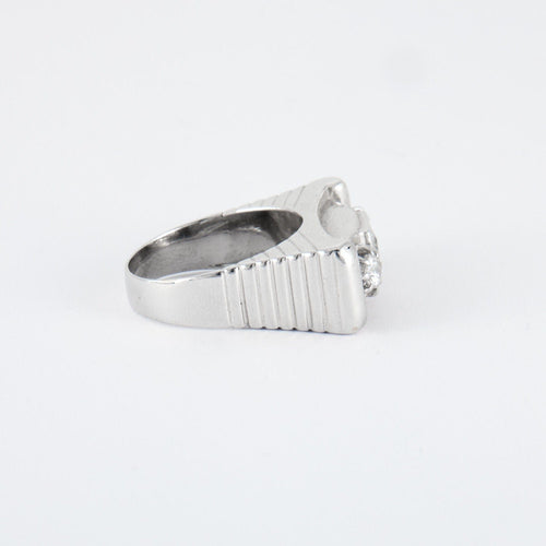 Bague 59 Bague Trilogie Or blanc Diamants 58 Facettes