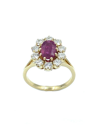 Bague Bague Pompadour or jaune, rubis et diamants 58 Facettes