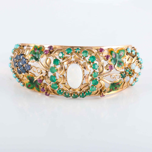 Bracelet Bracelet Opale Rubis Saphirs Emeraudes Email 58 Facettes 220331