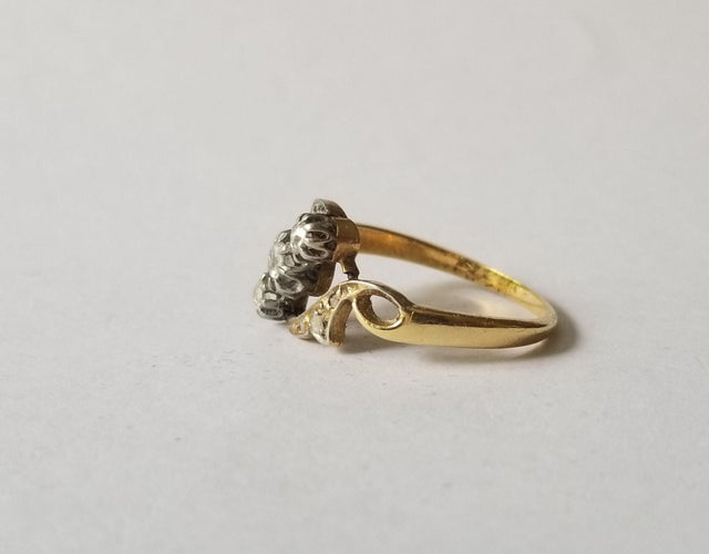 Bague 55 Bague ancienne diamants 0.20 carats 58 Facettes