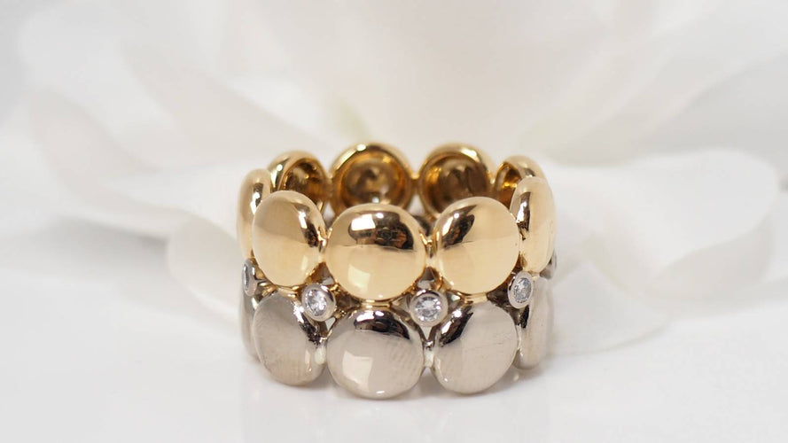 Bague 61 Bague Cartier Honeymoon en or jaune et gris 58 Facettes 31191