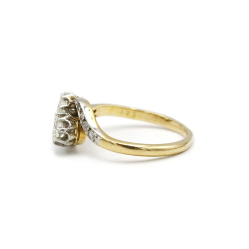 Bague 53 Bague "Toi et Moi" Or jaune Platine & Diamants 58 Facettes 240097R