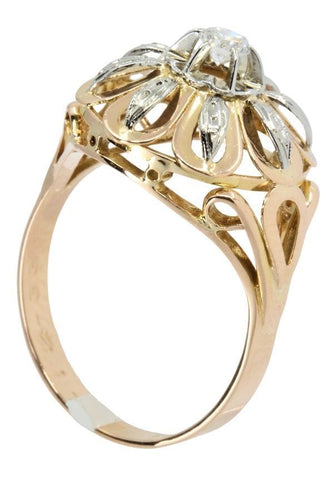Bague SOLITAIRE DIAMANT ANNÉES 50' 58 Facettes 041011
