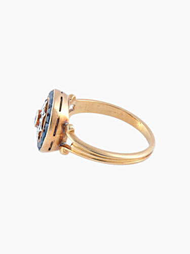 Bague Bague Ancienne 2 Ors Saphirs Diamant 58 Facettes