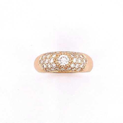Bague Bague jonc en Or jaune & Diamants 58 Facettes