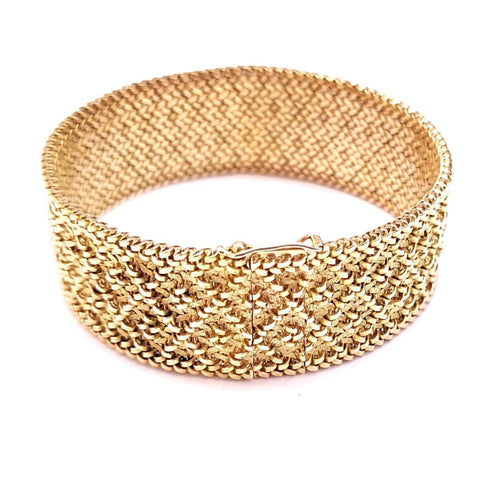 Bracelet Bracelet manchette or jaune Années 60 58 Facettes RA-94