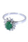Bague BAGUE MARGUERITE ÉMERAUDE ET DIAMANTS 58 Facettes 064391