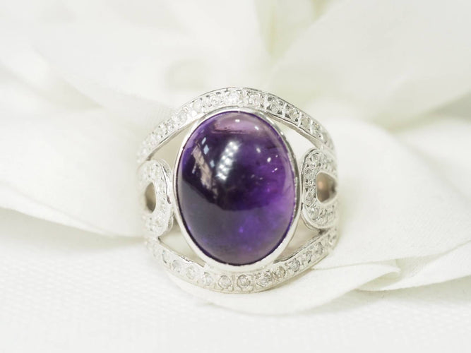Bague 59 Bague Améthyste Diamants 58 Facettes 28814