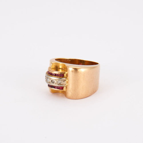 Bague 48 Bague Tank Diamants Rubis 58 Facettes