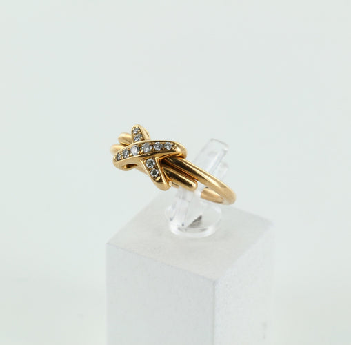 Bague Bague CHAUMET "Jeux de Liens" or rose et diamants 58 Facettes