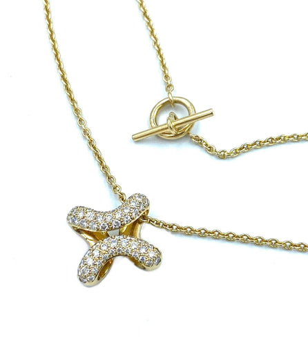 Collier HERMÈS. Collier Lima or jaune et diamants 58 Facettes