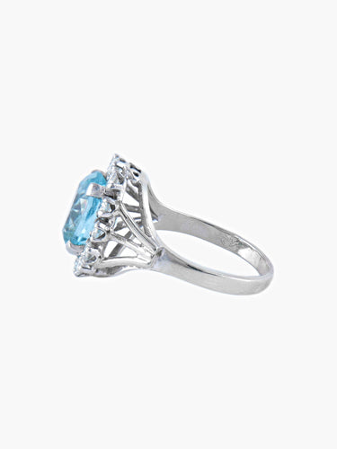 Bague Bague Marguerite Aigue-marine & Diamants 58 Facettes