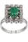 Bague BAGUE ÉMERAUDE ENTOURAGE DIAMANTS ANNÉES 50' 58 Facettes 038761