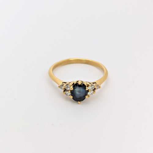 Bague Bague en Or jaune, diamants & saphir 58 Facettes 26237