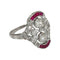 Bague 56 Bague Art-Déco Platine Rubis Diamants 58 Facettes 1-1497/2
