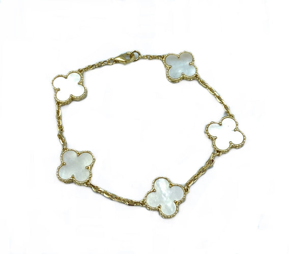 Bracelet Van Cleef & Arpels. Bracelet Alhambra Vintage or jaune et nacre 58 Facettes