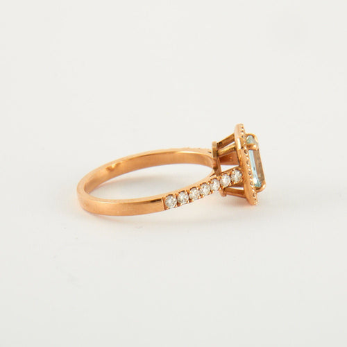 Bague 51 Bague Aigue-marine Diamants 58 Facettes