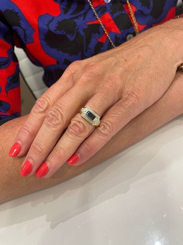 Bague BAGUE MODERNE SAPHIRS ET DIAMANTS 58 Facettes 054861