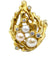 Bague GILBERT ALBERT. Bague or jaune, perles et diamants 58 Facettes