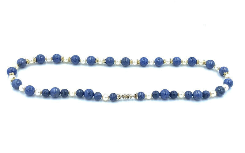 Collier Collier GILBERT ALBERT en argent, sodalites & perles 58 Facettes
