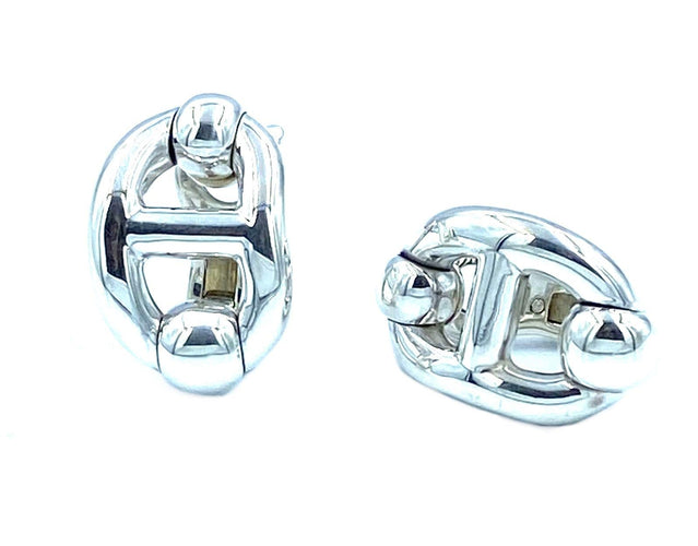 Boucles d'oreilles Hermès. Collection Chaîne d’ancre, boucles d’oreilles argent 58 Facettes