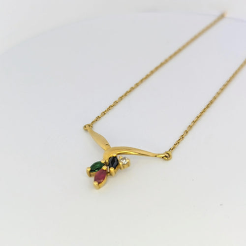 Collier Collier diamant, saphir, rubis et émeraude 58 Facettes 25629