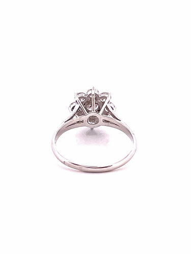Bague 56 Bague marguerite platine diamants 58 Facettes