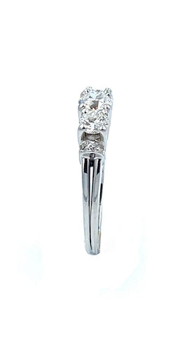 Bague Bague trilogie or blanc 18k et diamants 58 Facettes