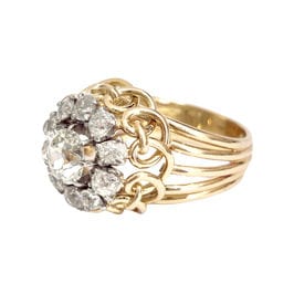 Bague 55 Bague Rétro Or jaune Diamants 58 Facettes 1-1074/1