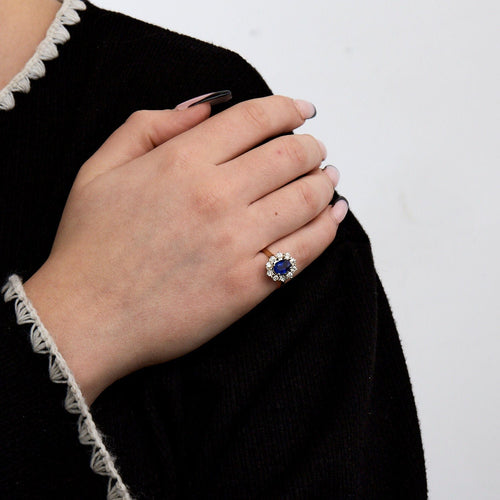 Bague 53 Bague Marguerite Saphir Diamants 58 Facettes 1817